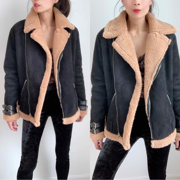 FAUX FUR MOTO JACKET - Picture 2 of 11